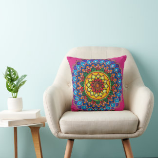 Coussin Mandala Vibrant