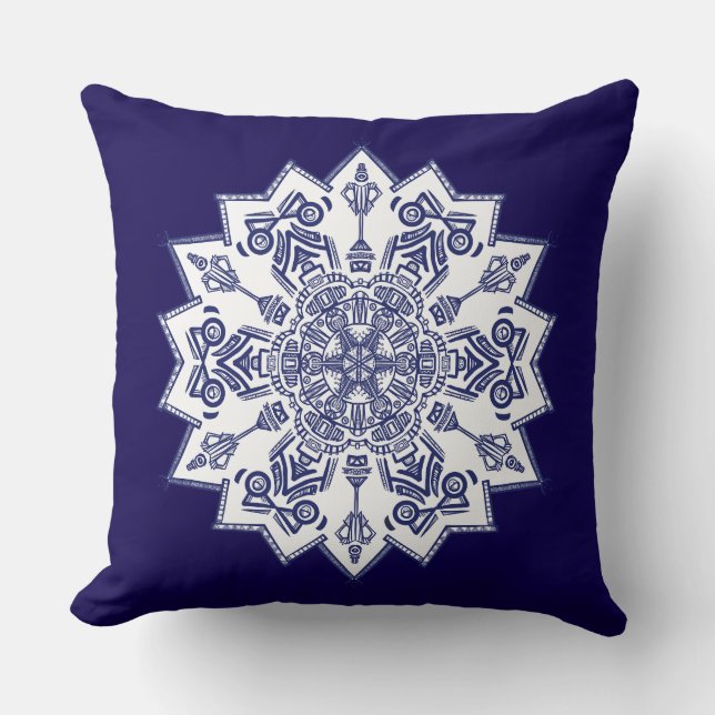 Coussin Mandela Chine bleue (Recto)