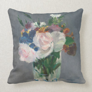 Coussin Manet fleurit dans un vase en cristal, c.1882
