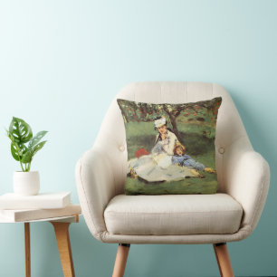 Coussin Manet Impressionniste Français Famille Jardin Pein