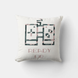 Coussin Manette de jeu camouflage rose prête pour le gamer
