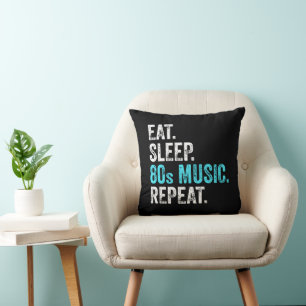 Coussin Manger Dormir Musique 80s Répéter   