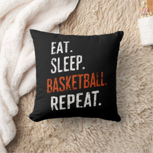 Coussin Manger Sommeil Basket-ball Répéter Rétro Vintage