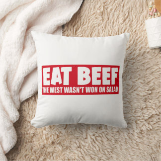 Coussin Mangez du boeuf L'Occident n'a pas gagné sur la sa