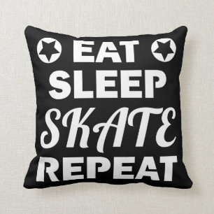 Coussin Mangez la répétition de patin de sommeil, roulea