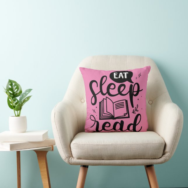 Coussin Mangez le sommeil lire le livre Lover (Chaise)