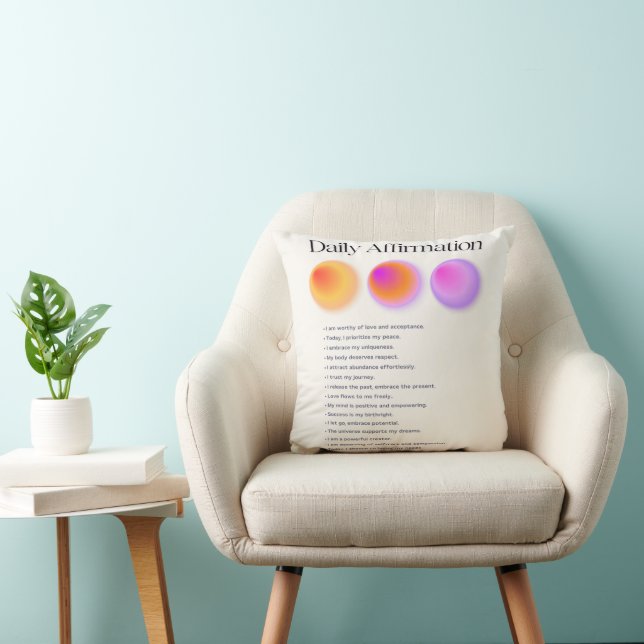 Coussin manifestation d'affirmations quotidiennes (Chaise)