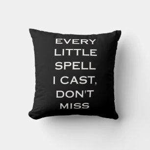 Coussin Manifestation Magique Citation Noir, Design Minima