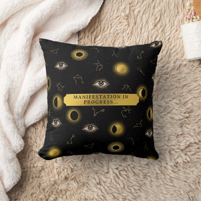 Coussin Manifestation Soleil céleste & Lune Zodiaque Oeil (Couverture)