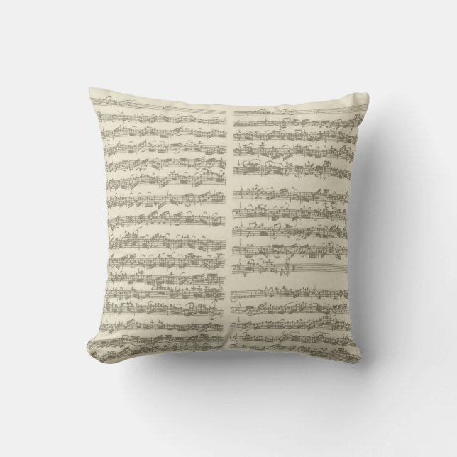 Coussin Manuscrit de musique de Bach, 2ème suite pour le (Recto)