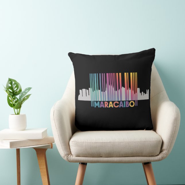 Coussin Maracaibo City Code-barres Art Latin Pride (Chaise)
