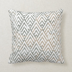 Coussin Marbre blanc argenté gris en ivoire de la