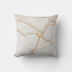 Coussin Marbre blanc/Brown simulé