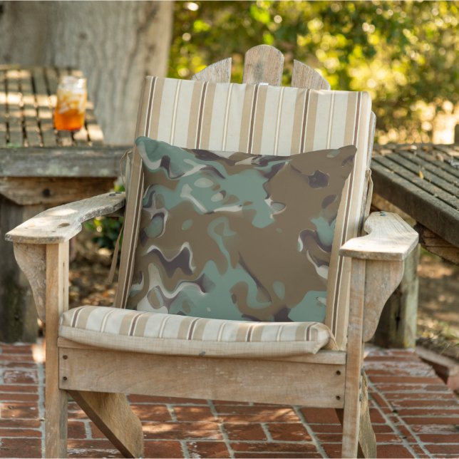 Coussin Marbre Camo Swirl Abstrait (Chaise)