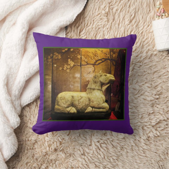 Coussin Marbre Chinois Cheval Design (Couverture)