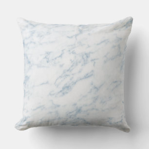 Coussin Marbre faux teinté de bleu