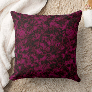 Coussin Marbre foncé bordeaux avec veines foncées