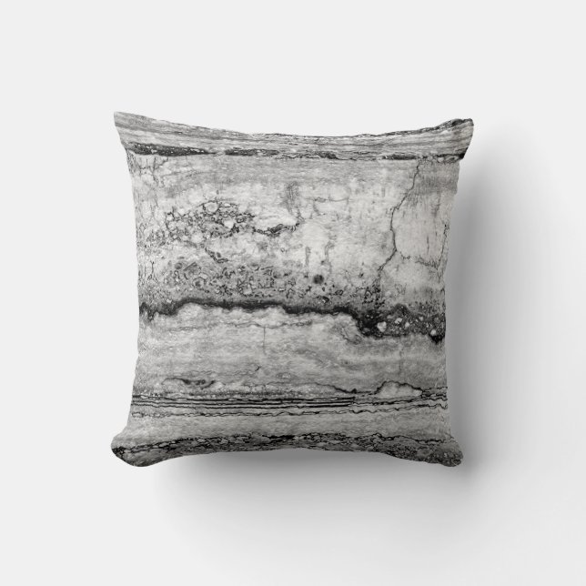 Coussin Marbre gris granit | motif en pierre abstrait (Recto)