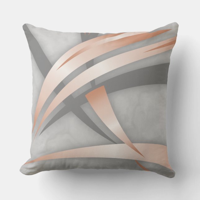 Coussin Marbre gris or rose Art Abstrait (Recto)