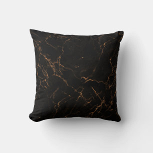 Coussin Marbre noir luxueux : Texture élégante