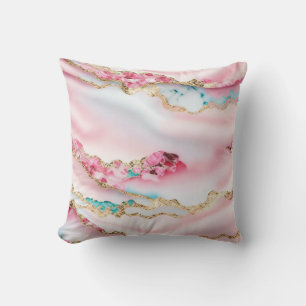 Coussin Marbre rose clair Agate Collection populaire