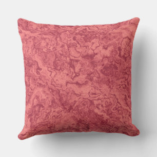 Coussin Marbre Saumon rouge abstrait