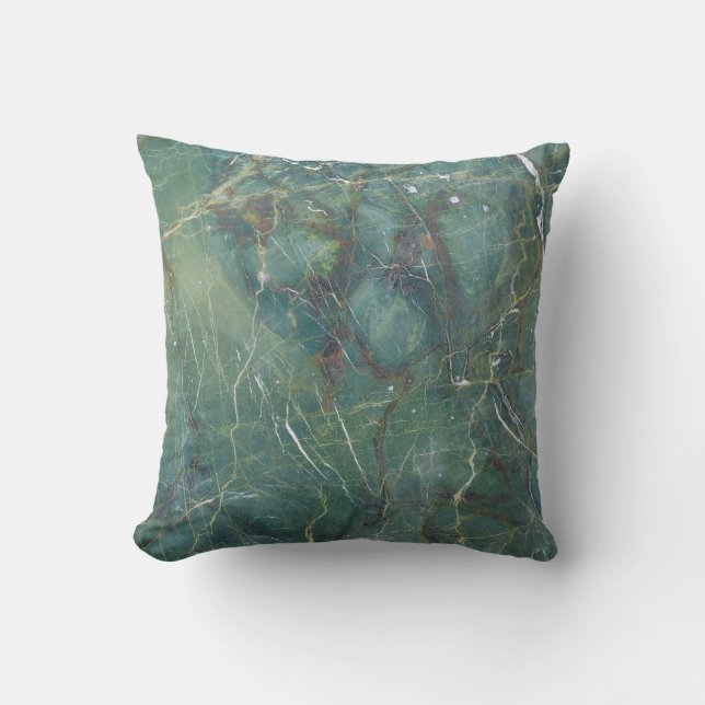 Coussin Marbre vert de Malachite Texture détaillée (Recto)