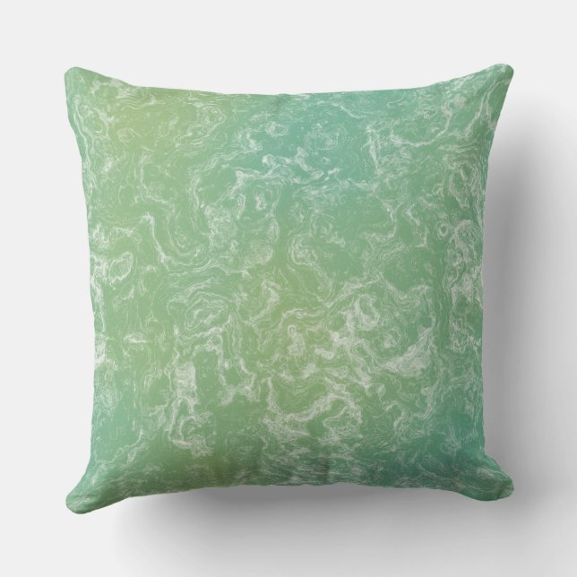 Coussin marbre vert et blanc abstrait (Verso)
