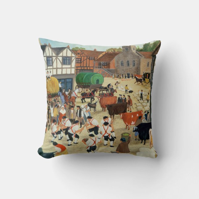 Coussin Marché aux bestiaux du 18ème siècle de Mayfair (Recto)