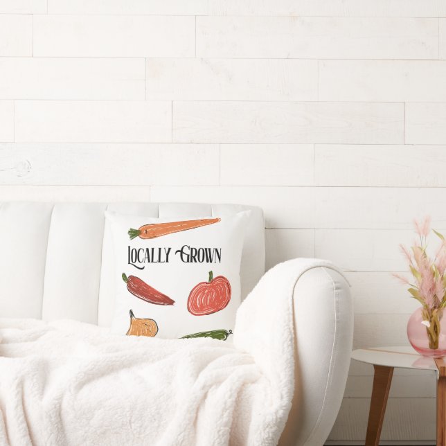 Coussin Marché fermier rétro Baby Shower produits locaux (Canapé)