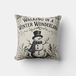 Coussin Marcher dans un Wonderland d'hiver Snowman