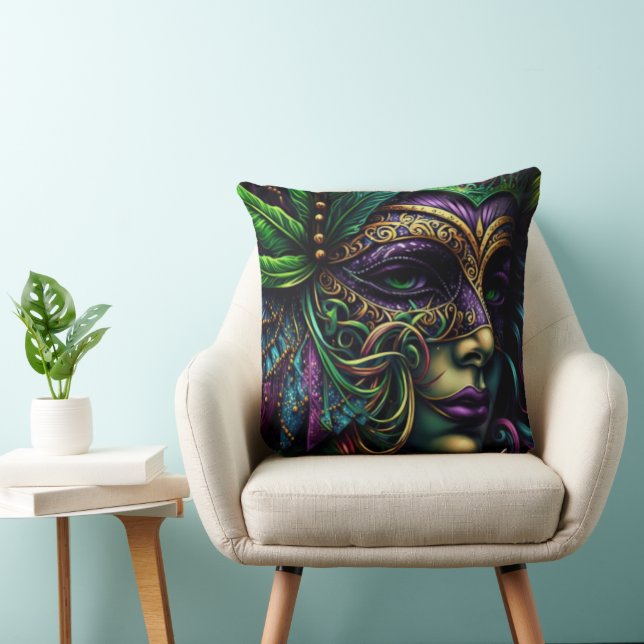 Coussin Mardi Gras de la Nouvelle-Orléans (Chaise)