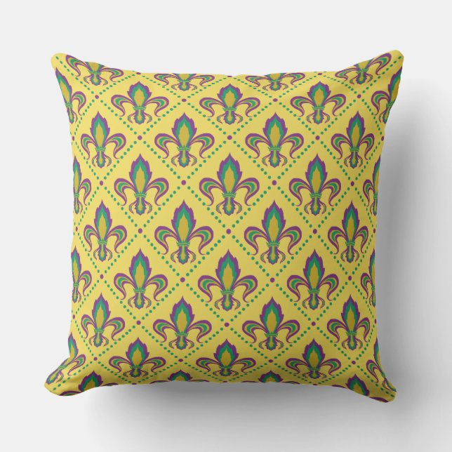 Coussin Mardi gras Fleur De Lis (Recto)