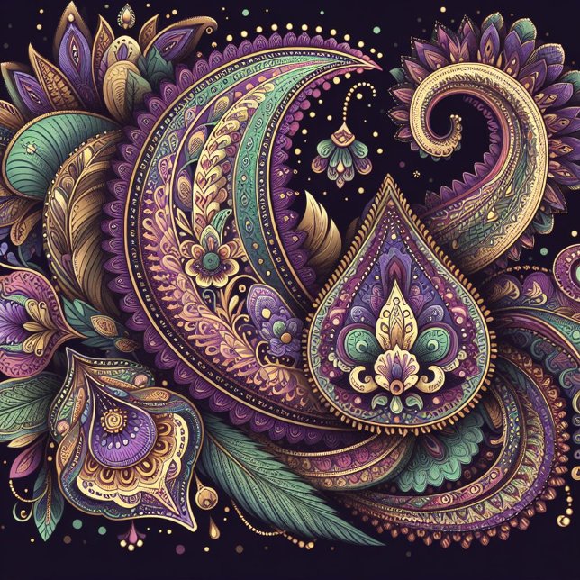 Coussin Mardi Gras paisley Fleur-de-lis (Créateur téléchargé)