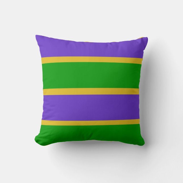 Coussin Mardi Gras Stripes (Recto)