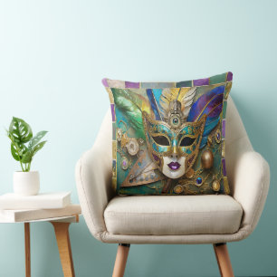 Coussin Mardi Gras Troisième Oeil Gold Céramique Masque