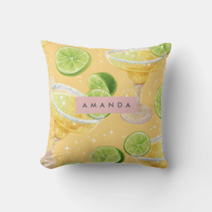 Coussin Margarita personnalisée au Sparkle et au citron ve