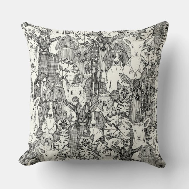 Coussin margherita menagerie pizza fête noir (Recto)