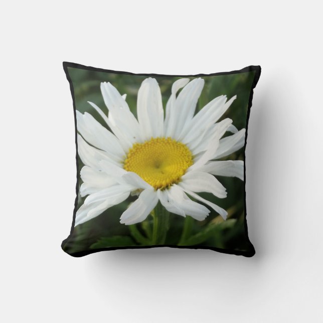 Coussin marguerite blanc moderne (Recto)