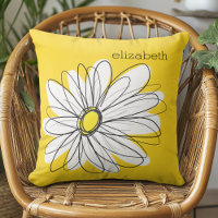 Marguerite lunaire jaune et blanc avec texte perso
