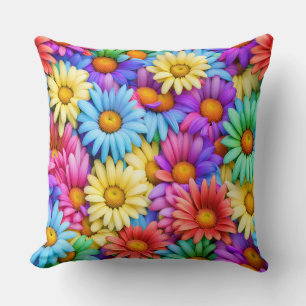 Coussin Marguerites Abstraites colorées #37 -