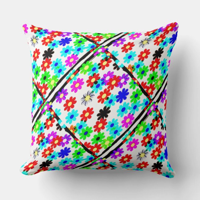 Coussin Marguerites rétro (Recto)