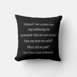 Coussin Mari : Je suis un homme adulte, arrête de m'épouse