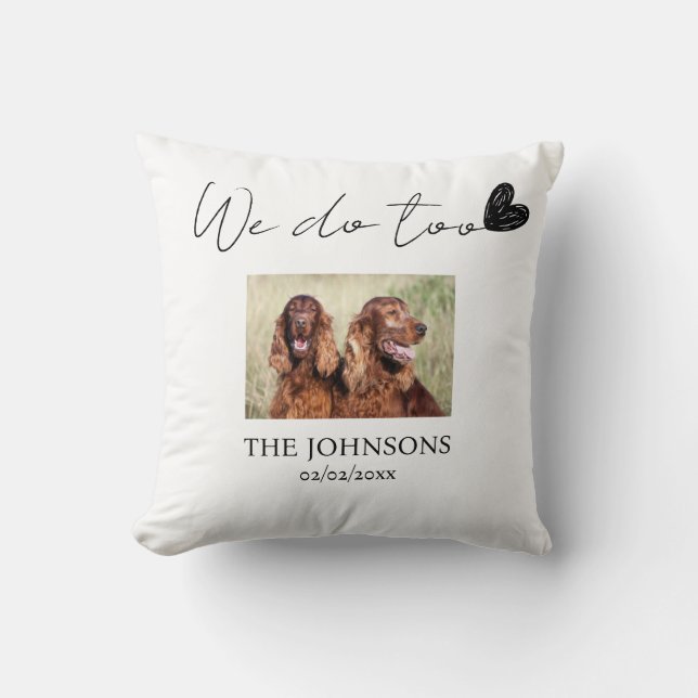 Coussin Mariage d'animaux de compagnie personnalisé (Recto)