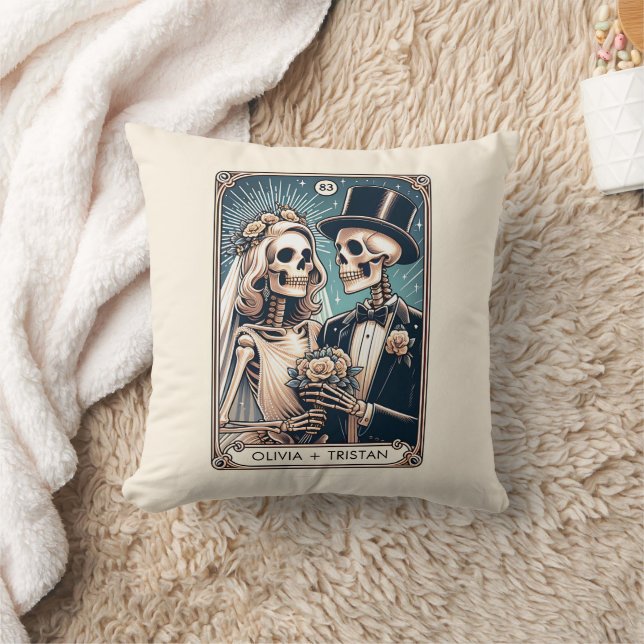 Coussin Mariage de carte Tarot personnalisée (Couverture)