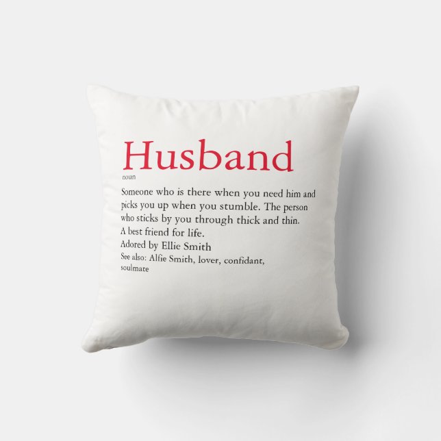 Coussin Mariage de définition de la femme mariée / anniver (Verso)