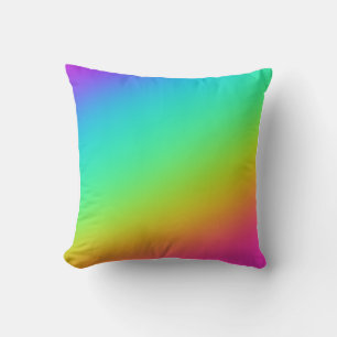 Coussin Mariage de dégradé arc-en-ciel lumineux