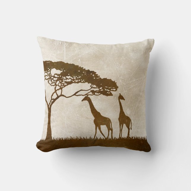 Coussin Mariage de la Girafe Brown et ivoirienne (Recto)