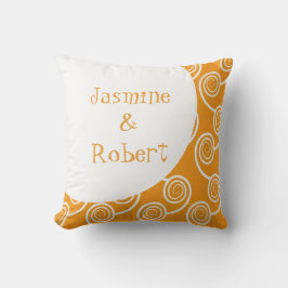 Coussin Mariage de monogramme d'oranges blanches