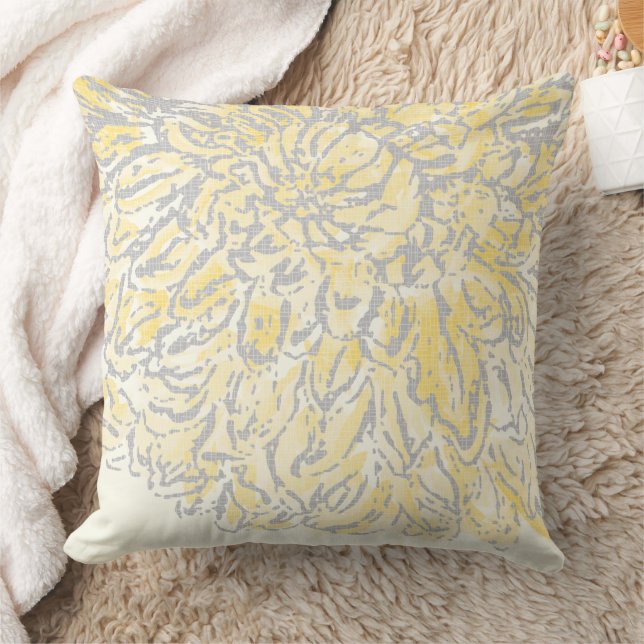 Coussin Mariage en fleur Dahlia jaune Iris (Couverture)